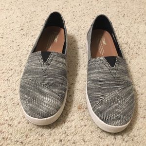 Toms Avalon Black Slubby Cotton shoes